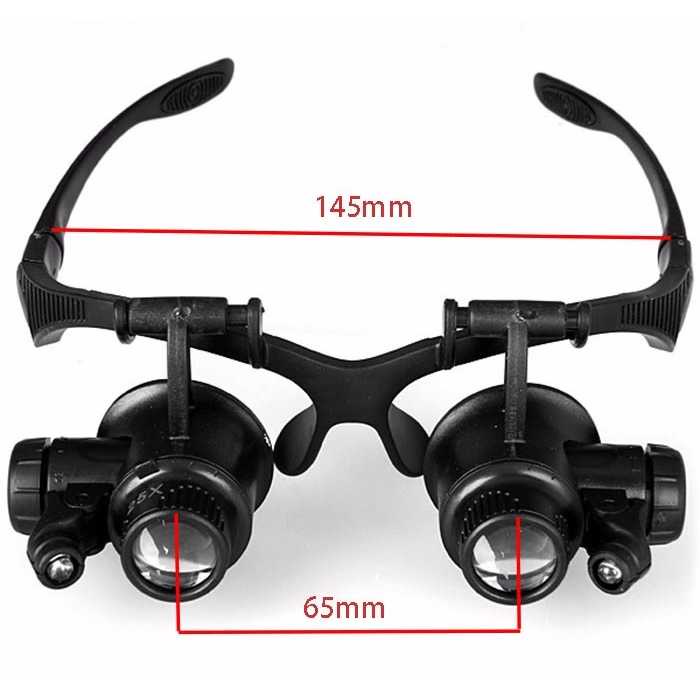 GIJ - YOOSKE Kacamata Pembesar 25x Magnifier dengan 2 LED