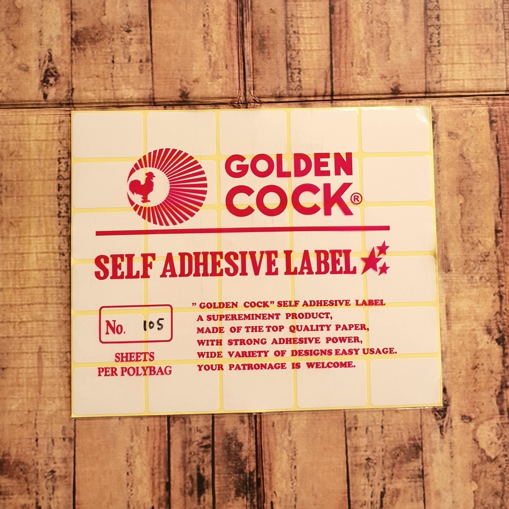 Label Golden Cock No. 105 - Self Adhesive Label 105 - Sticker