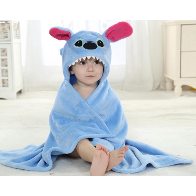 Selimut Topi Karakter  E &amp; F Selimut Double Fleece Selimut Hoodie Bulu Bayi 3D Hoodie Blanket