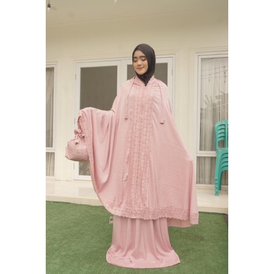 mukena poeti zara full renda premium. mukena 2in1 poeti. original