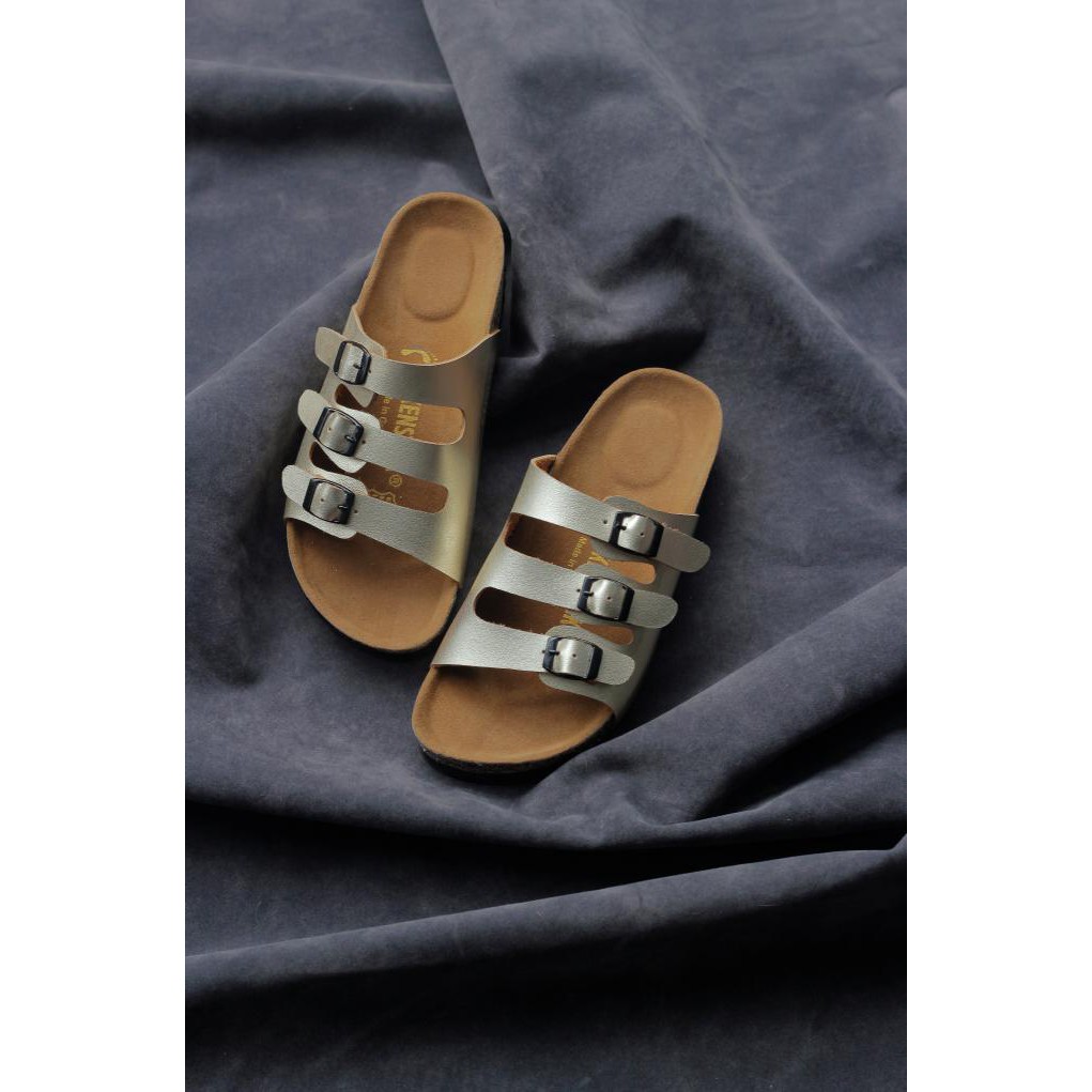 Kualitas Terbaik Sandal Birkenstock Wanita Gesper 3 Florida Gold Premium ,., MURAH