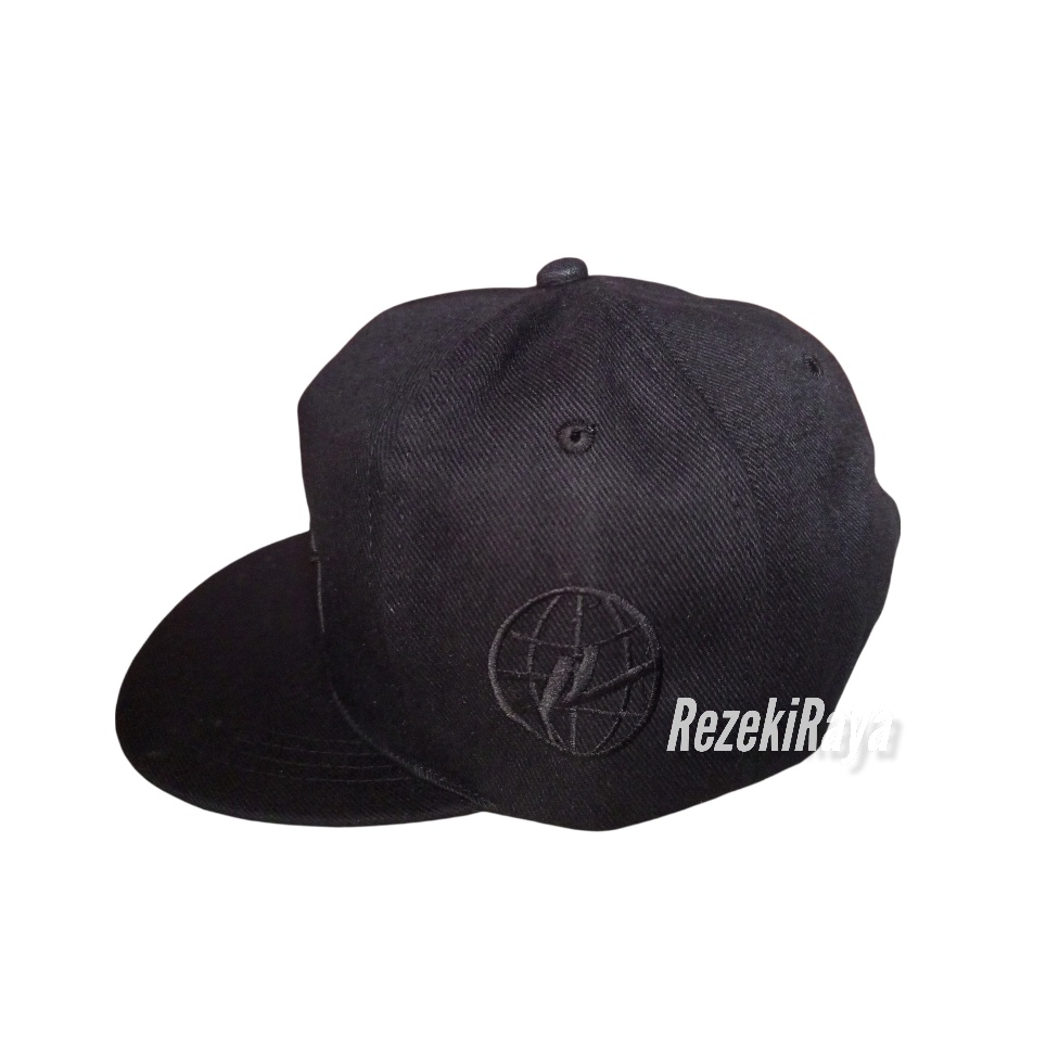 Topi Snapback Bordir HITAM Distro Topi Laki Laki TERMURAH