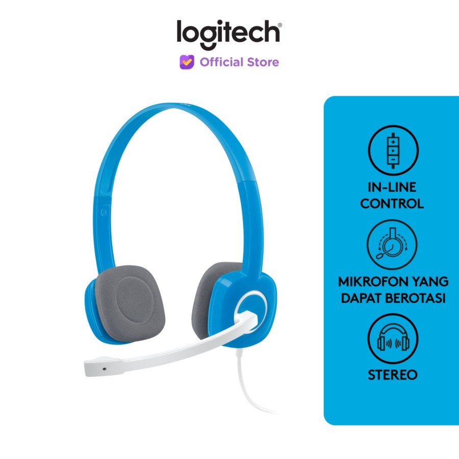 Logitech H150 Headset Stereo Dual Plug - Sky blue