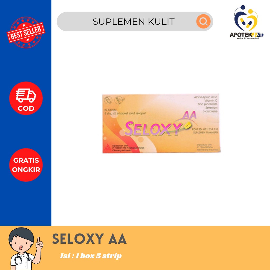 Seloxy AA / Seloxy Premium / Seloxy Cap / Vitamin kulit jerawat / Mencerahkan kulit glowing / Promil / Suplemen Anti aging