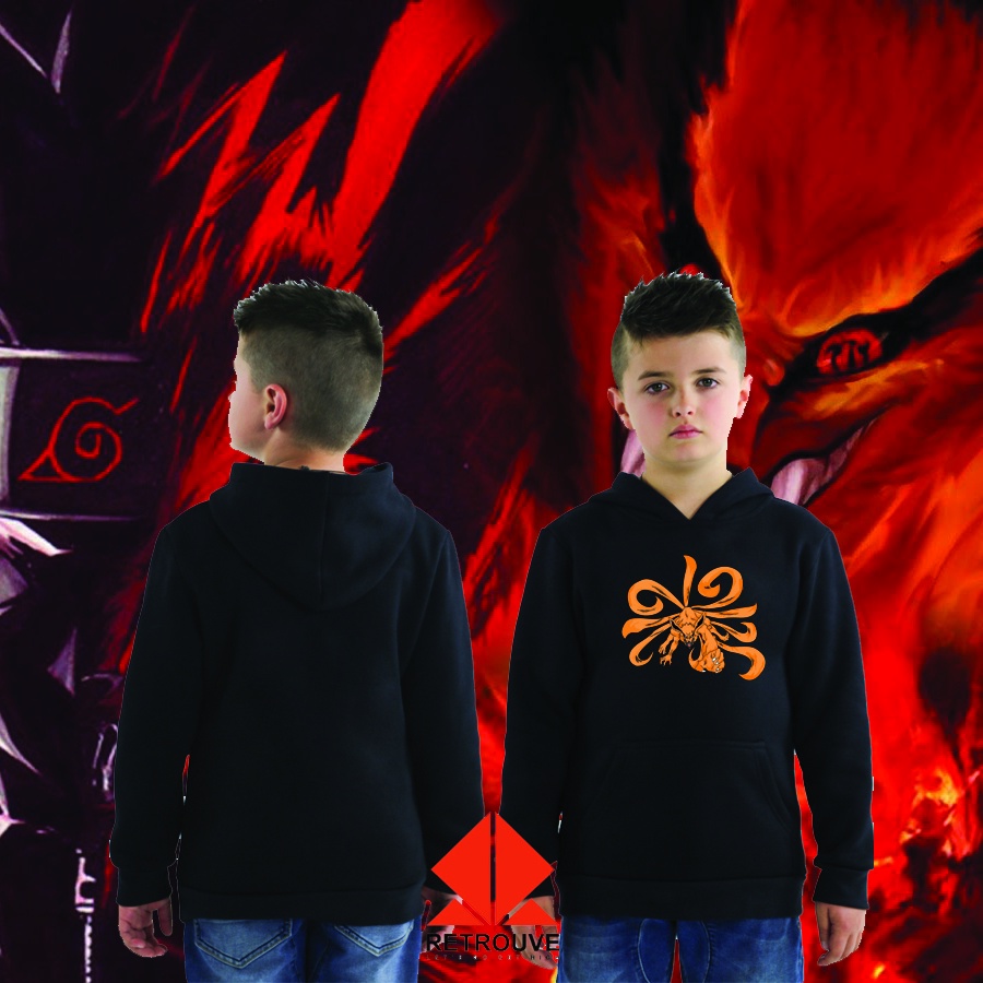 JAKET SWEATER HOODIE ANAK ANAK NARUTO KURAMA