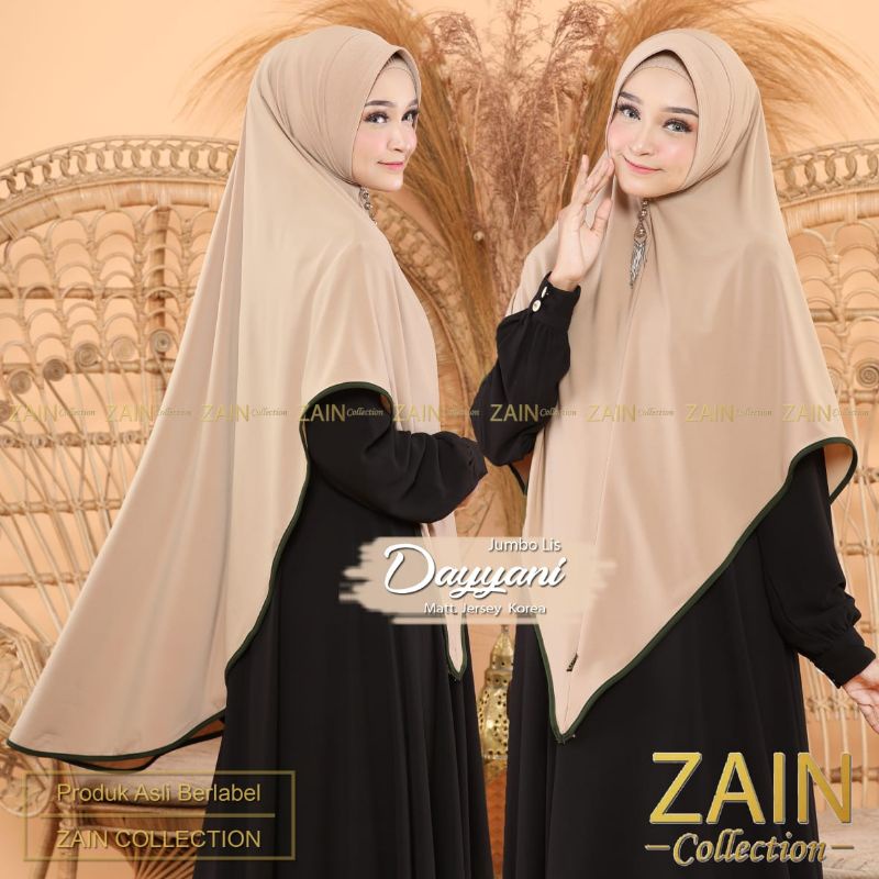 Jilbab Khimar Instan Syari Dayyani Jumbo List Ori Zain-Coksu