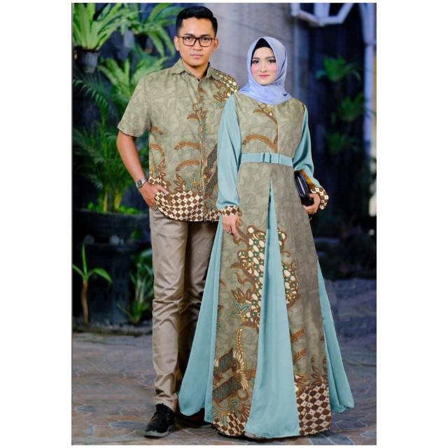 y-65 Batik Couple batik Safinah baju batik kemeja/ batik  wanita GAMIS muslim bahan sutra+moscrepe