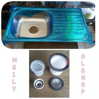 Bak Cuci Piring Stainless 75 cm + Afur + Selang / Sink/ Kitchen Set