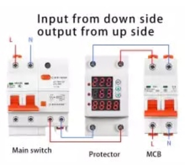 Protector Relay 63A 230V 3IN1 Disesuaikan Atas dan Di Bawah Tegangan