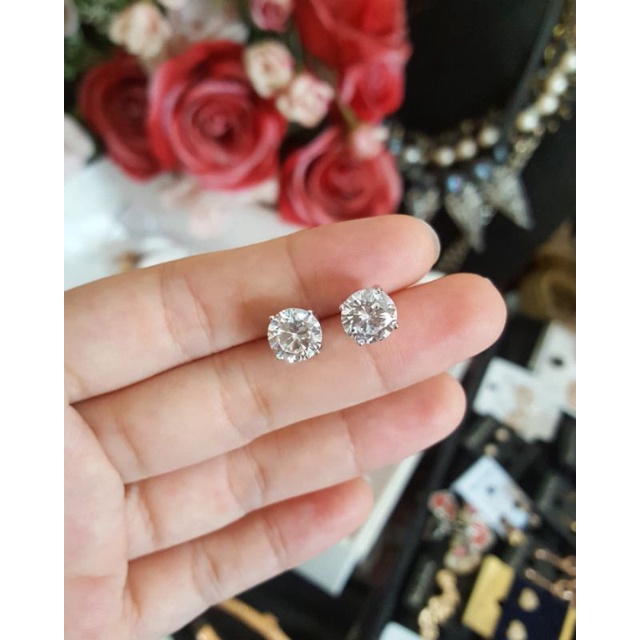 Anting Titanium Anti Karat Permata Satu Anting Wanita Xupblink Jewelry