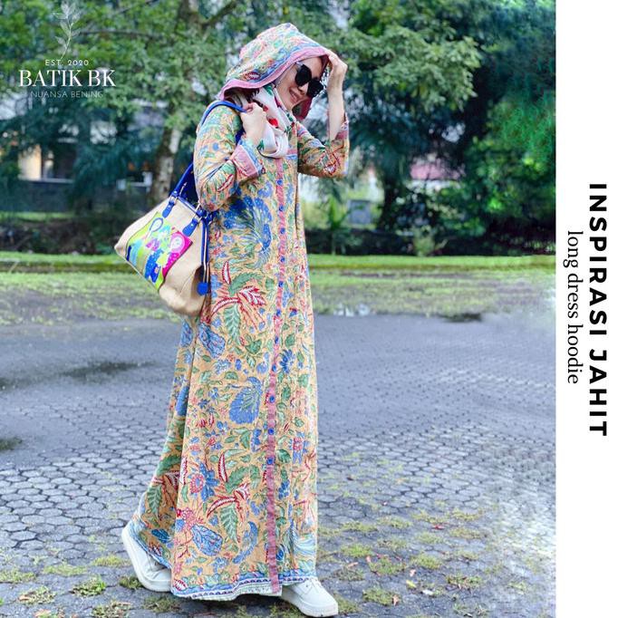Yang Dicari] Long Hoodie Batik Katun Motif Tiga Negeri Bisa Jadi Gamis Cardi - Model