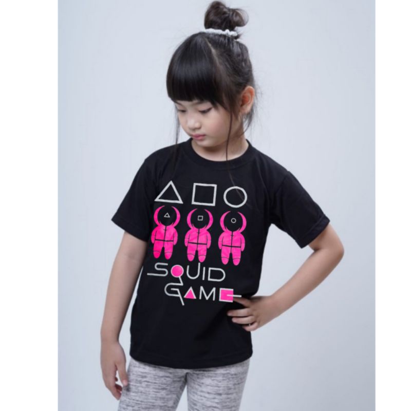 KAOS ANAK PEREMPUAN TERBARU MOTIF SQUID GAME/KAOS ANAK ANAK TERBARU/ATASAN ANAK TERBARU/KAOS SQUID GAME