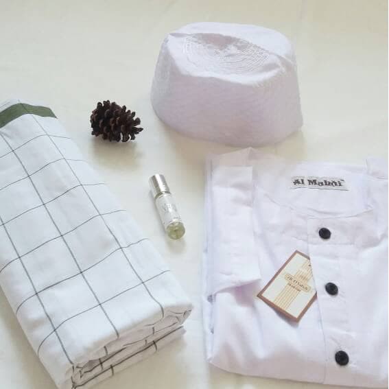 Baju koko putih polos tanpa krah al mahdi - Putih L Best Quality