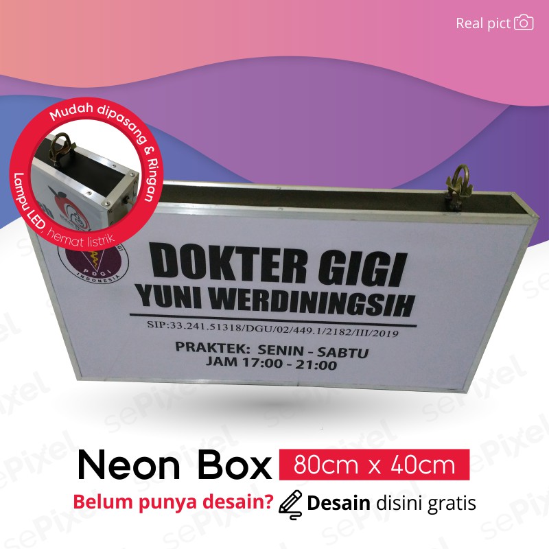 Buat Pesan dan Desain NeonBox / Neon box Slim dan hemat energi (led)