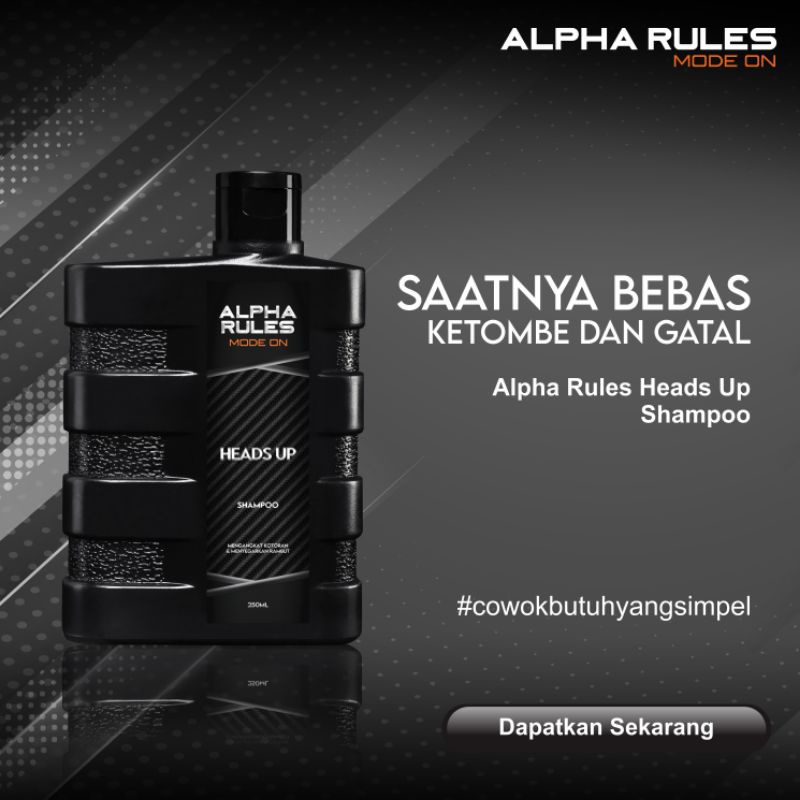 ALPHA RULES MODE ON HEADS UP SHAMPOO PRIA 250ML ORIGINAL ALPHARULES