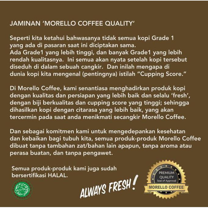 

Morello Coffee/ Espresso Bold/ premium/ kopi bubuk/kopi biji