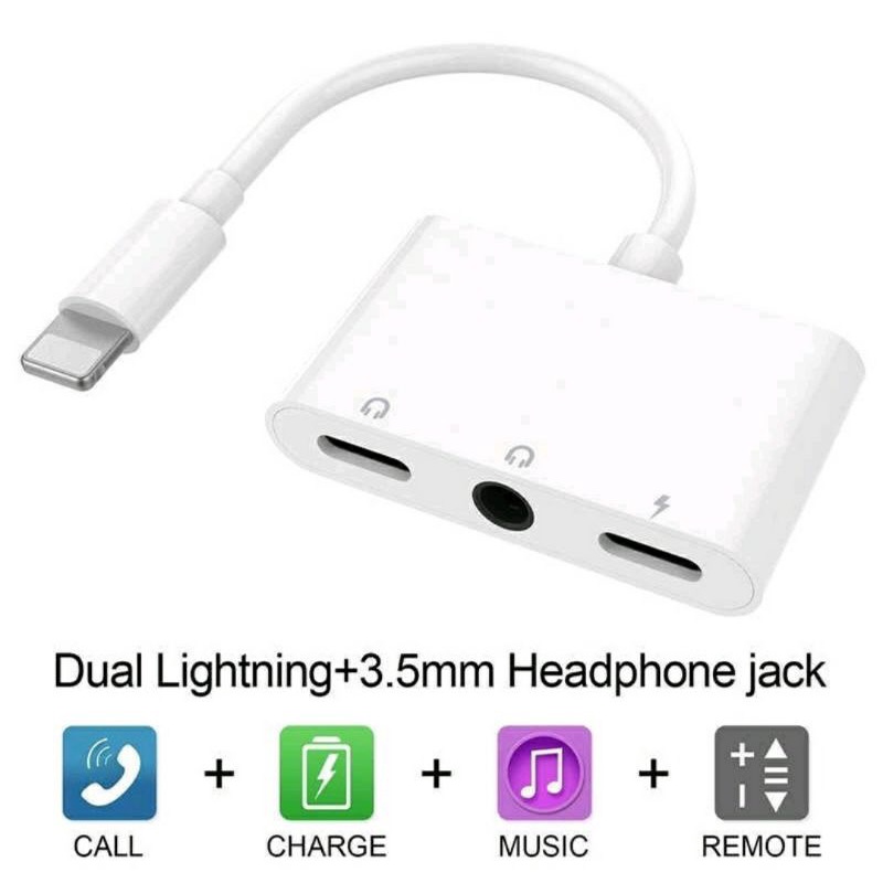 Splitter 3in1 JH-010 Handsfree Dual Lightning + Jack 3.5mm Converter