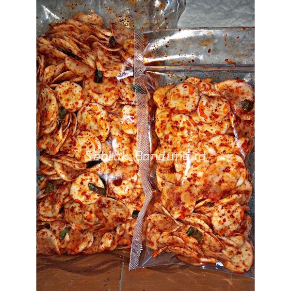 

Seblak kerupuk bawang pedas extra daun jeruk isi 500gram