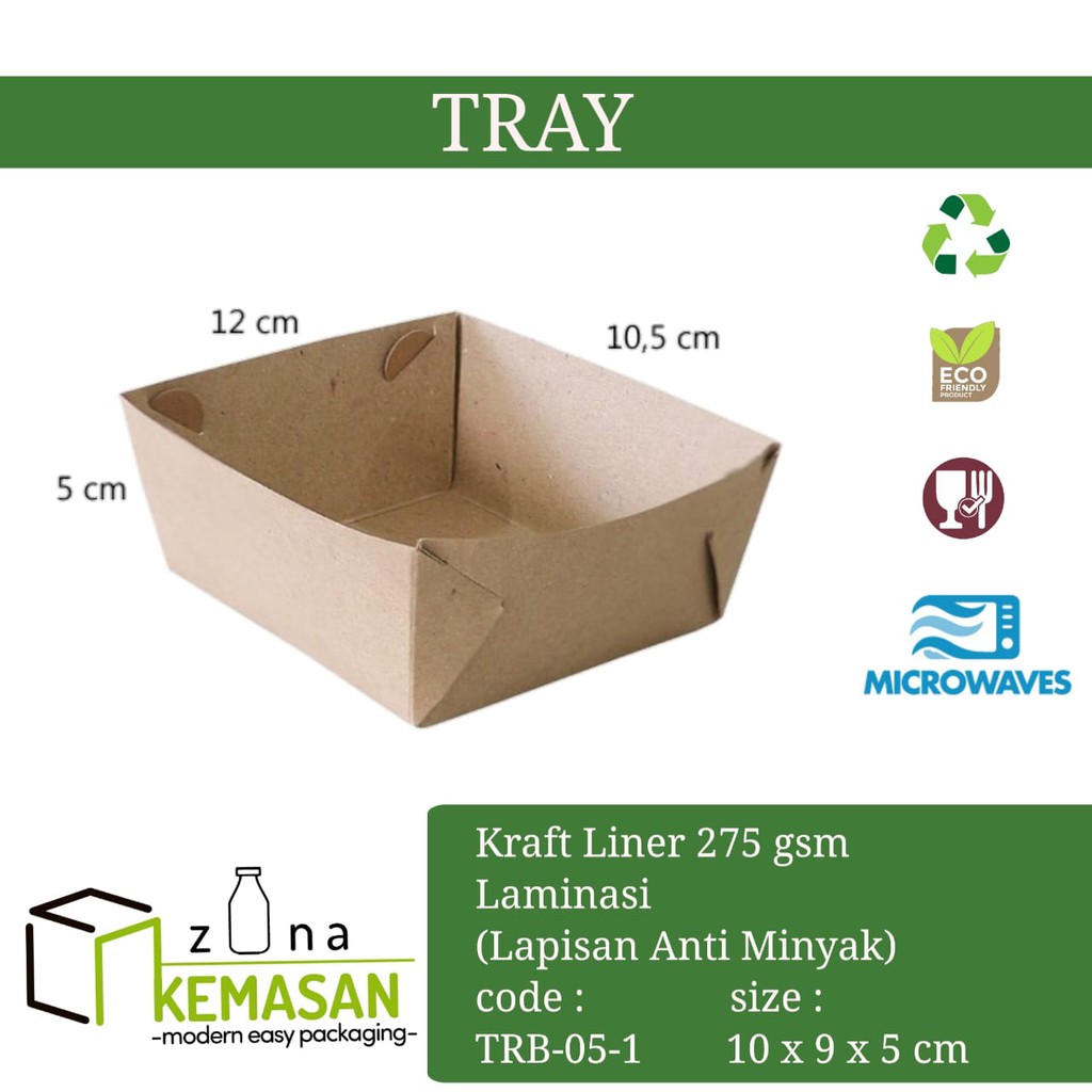 

KEMASAN BOX DUS KOTAK TRAY MAKANAN FRENCH FRIES/KENTANG 10,5x9x5 cm KRAFT 275 gsm