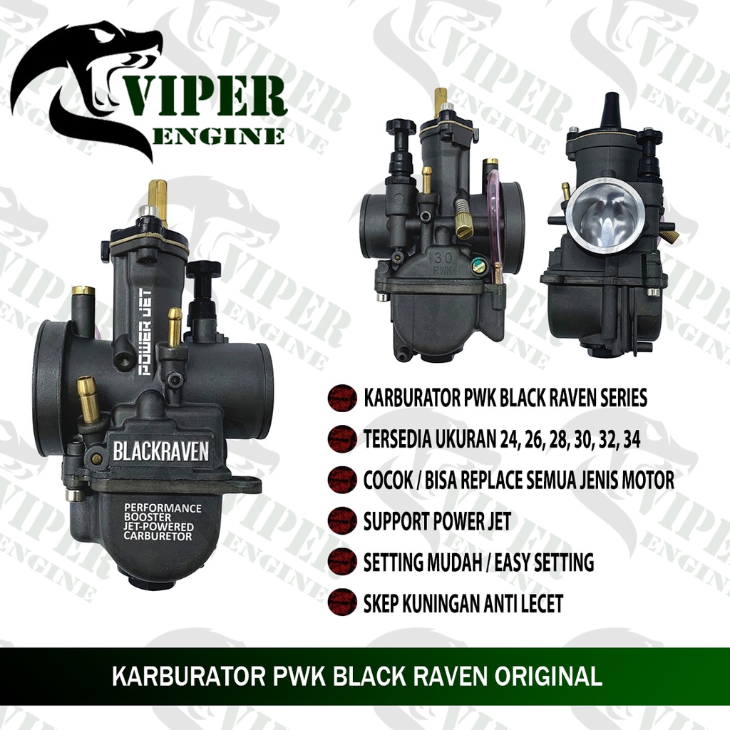 [ BISA COD ] KARBURATOR PWK 24 26 28 30 BLACK RAVEN SERIES BS CARBURETOR KARBU PWK24 PWK26 PWK28 PWK