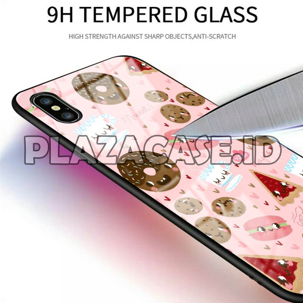 Donuts Softcase Glass [K21] Y12i A53 A92 A52 C12 C11 C15 Y20 Y30 RENO 4 A91 A31 REDMI 9 REDMI NOTE 9