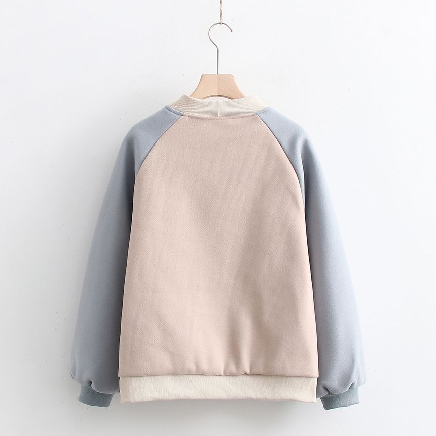 Jaket Baseball Baby Bear l Jacket Varsity Wanita Korean Style Casual Daily Matt Fleece