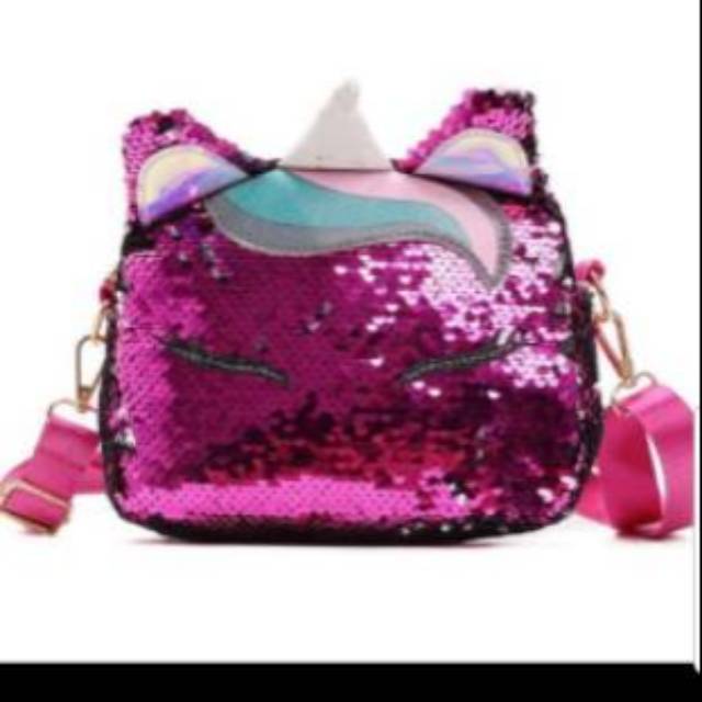 Tas unicorn Sequin model slempang import Berkualitas