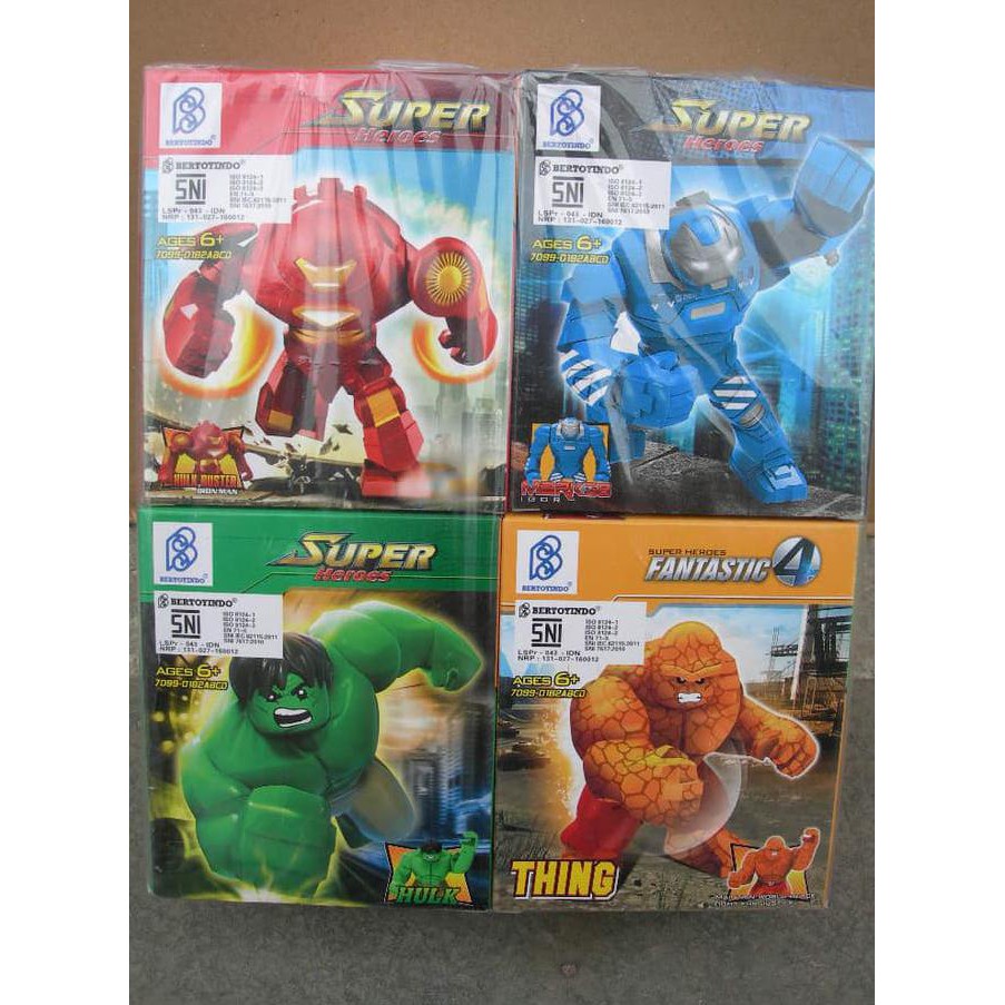 Promo lego bertoyindo 0182ABCD ironman hulk buster-iron mongger-hulk-the thi Limited
