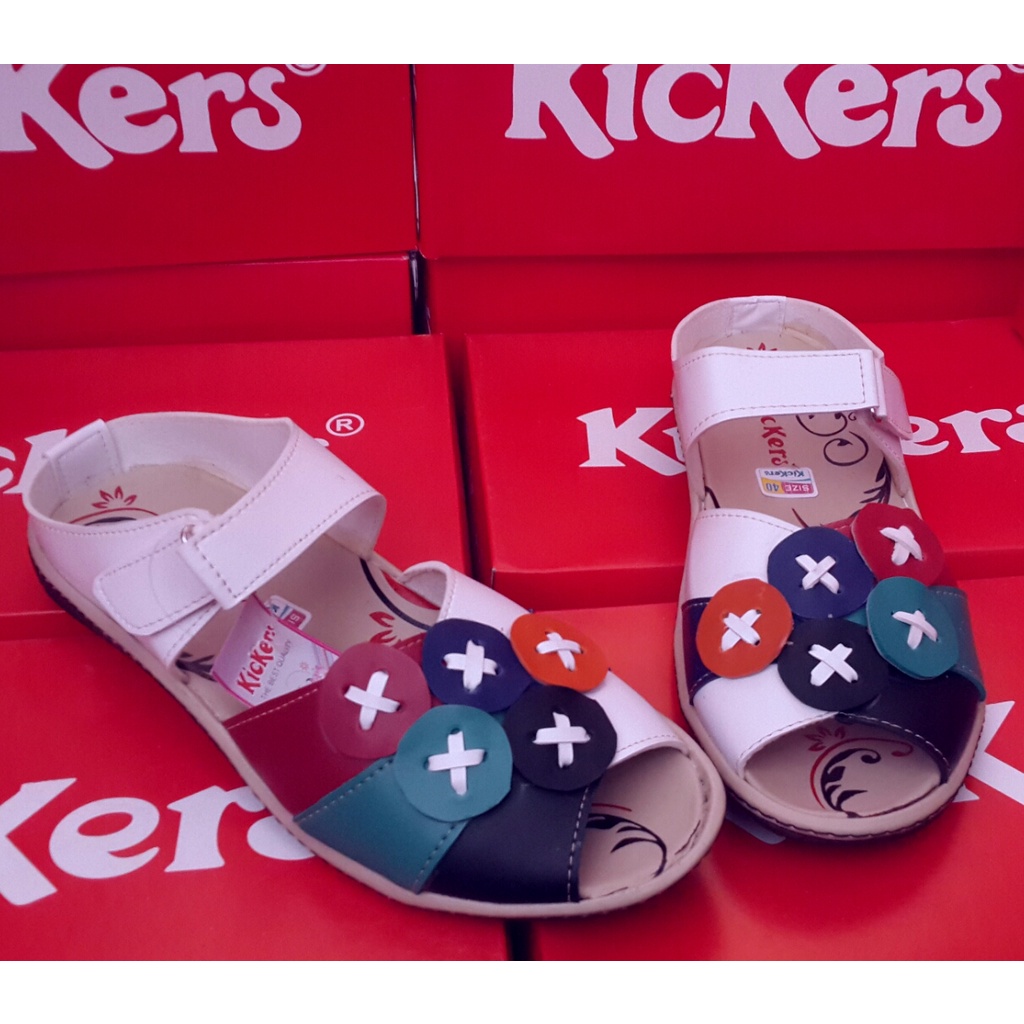 Sepatu Sandal Kickers N8 Putih Merah