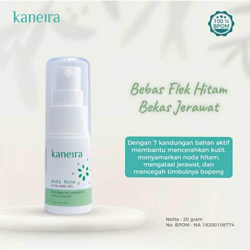 KANEIRA  ANTI ACNE &amp; CALMING GEL  / Gel Pencegah Bopeng Wajah / Menyamarkan Noda Hitam / Menghilangkan Flek Hitam /