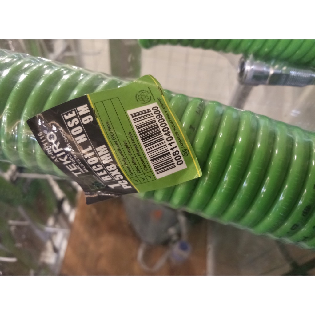 TEKIRO RECOIL HOSE 9 M HIJAU WITH SPRING
