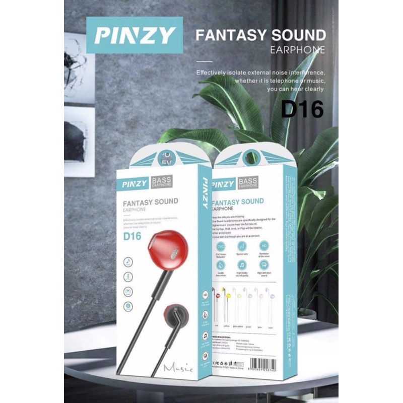 Headset - Earphone PINZY D16 Series Two Tone Colour - Headset D-16