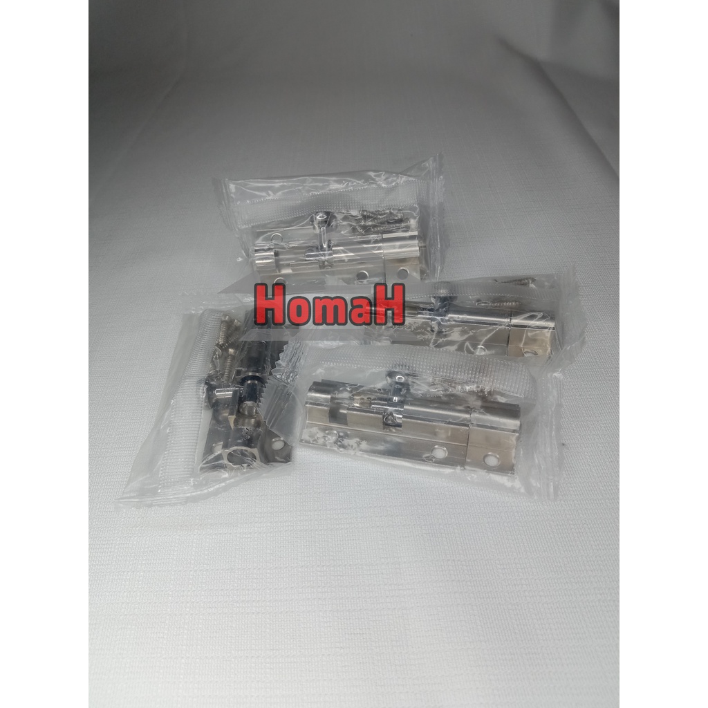 Grendel jendela kunci slot pintu 2" SSK grendel pintu slot jendela lemari kunci pintu 2 inch silver