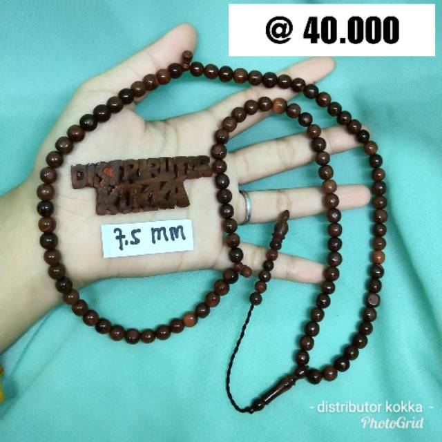 ( SUPER MURAH ) Grosir 5 pcs tasbih Kokka kaukah kaokah fukakah koka bulat polos 7,5 coklat