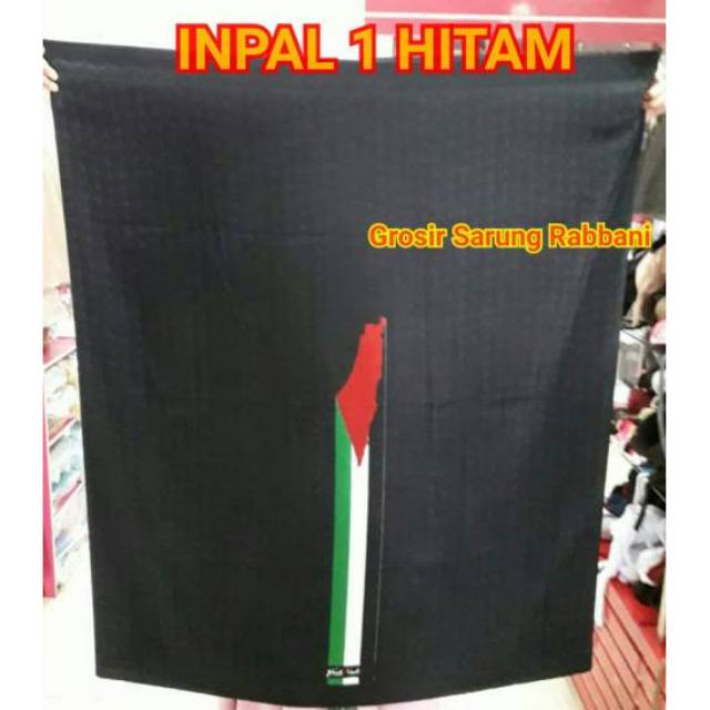 Sarung RABBANI Palestine Warna Hitam atau Putih Agak Polos Kain Palestina Terbaru