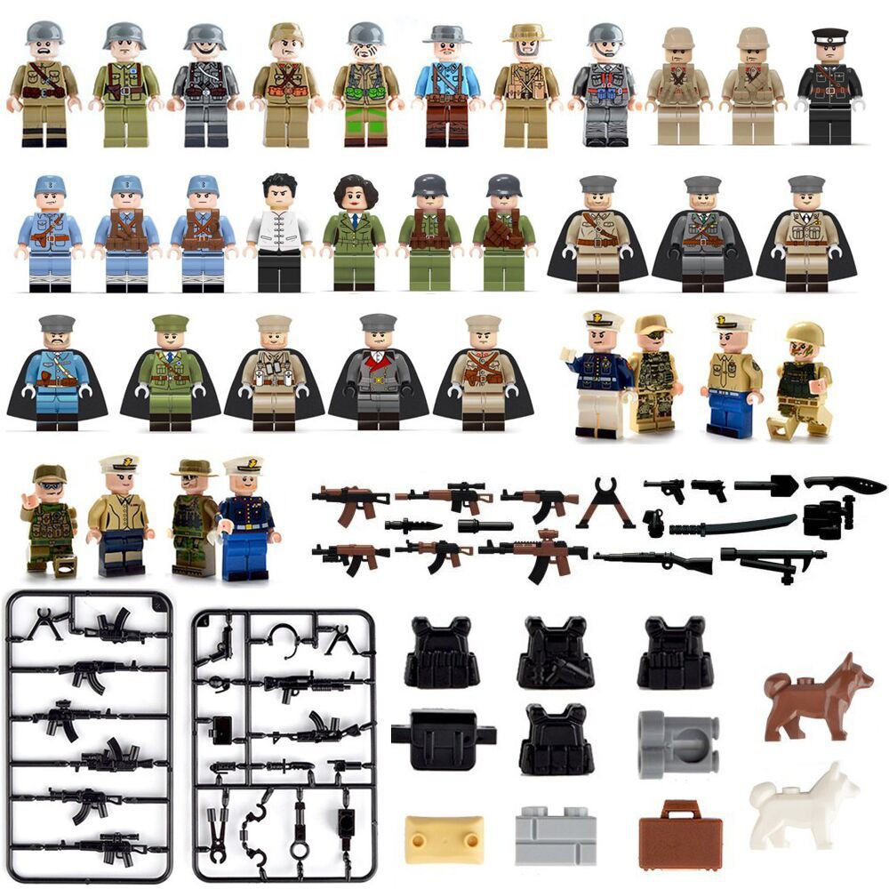Mainan Lego Anak 34pcs Compatible LegoINGlys Military MiniFigure Soldiers Army SWAT With Weapon