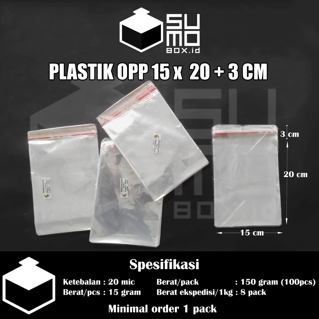 

Plastik OPP 15x20 Seal Bening isi 100 lembar / Plastik Lem Rekat Baju Undangan