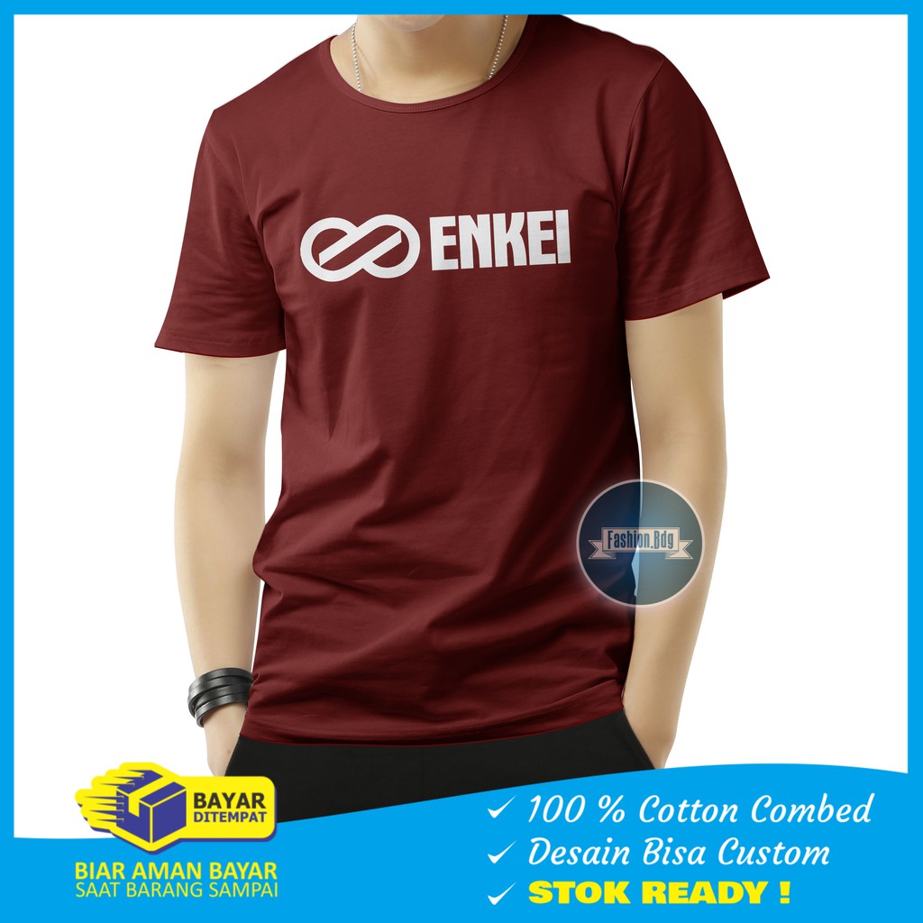 Kaos Pendek Pria Enkei Bahan Katun Combed 30s