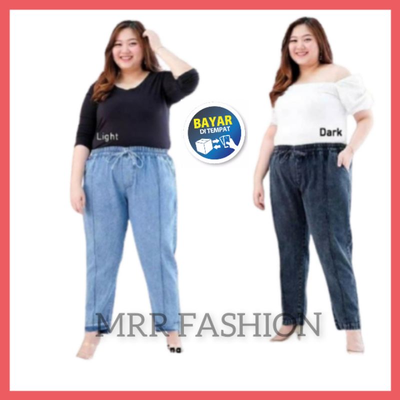 Celana Boyfriend super jumbo Lp 140 cm bahan jeans asli celana wanita jeans jumbo