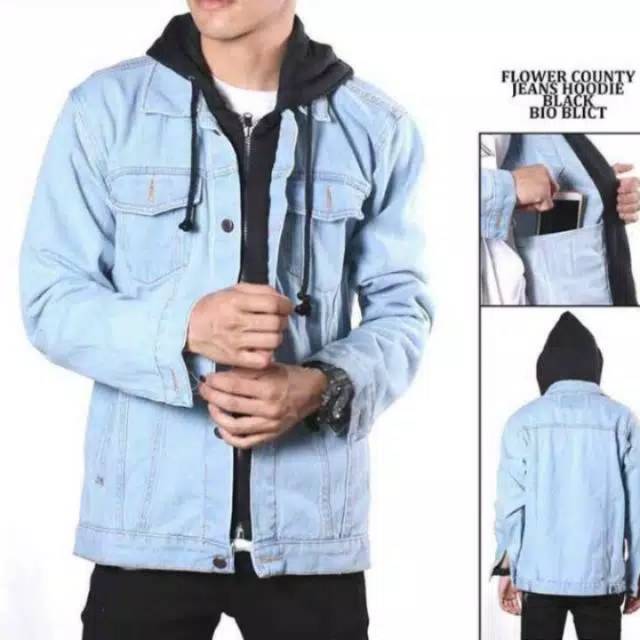 JAKET JEANS DOUBLE SLETING BLACK - BIO BLICT/ JAKET ARIEL NOAH