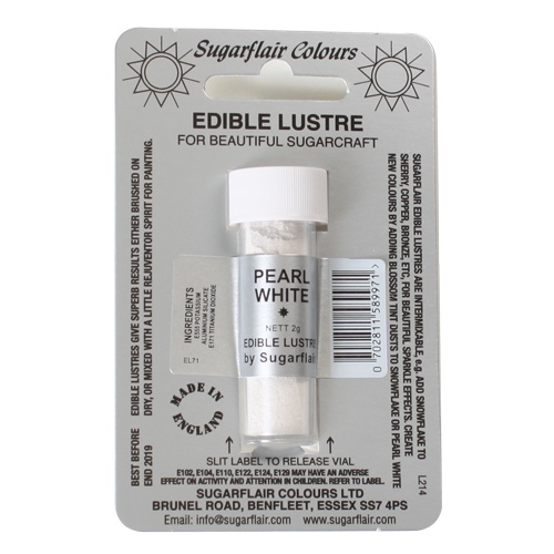 

Sugarflair Edible Lustre Dust - Pearl White