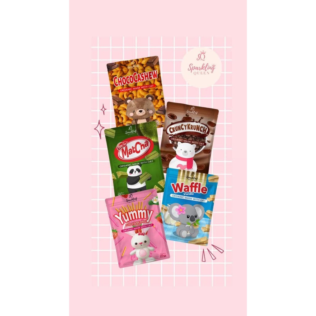 [RESELLER VIP] Masker Sparkling Organic BPOM / Masker Organik Snack 20gr Kemasan Baru
