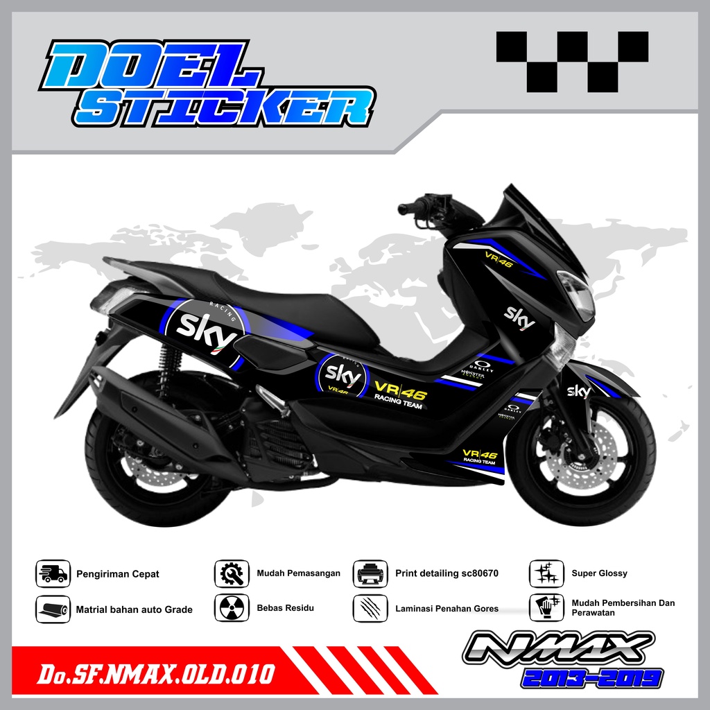 STICKER STRIPING NMAX OLD - STICKER STRIPING LIST VARIASI HOLOGRAM , CROME YAMAHA NMAX OLD DOEL 010