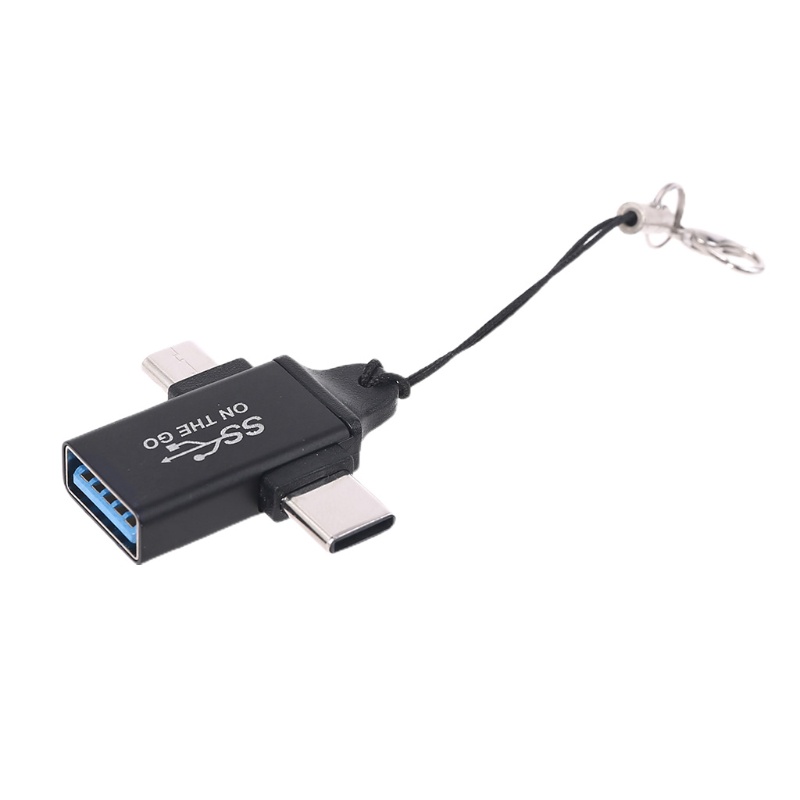 zzz 2in1 90 Degree Micro USB Type C OTG Adapter Converter for Cellphone Tablet PC