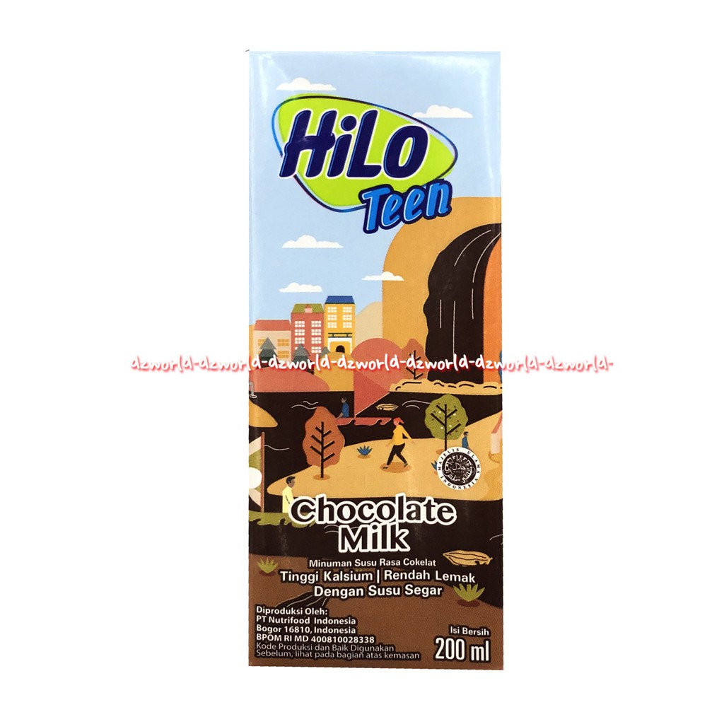 Hilo Teen Chocolate Milk 200ml Susu UHT Siap Minum Cokelat Tinggi Kalsium