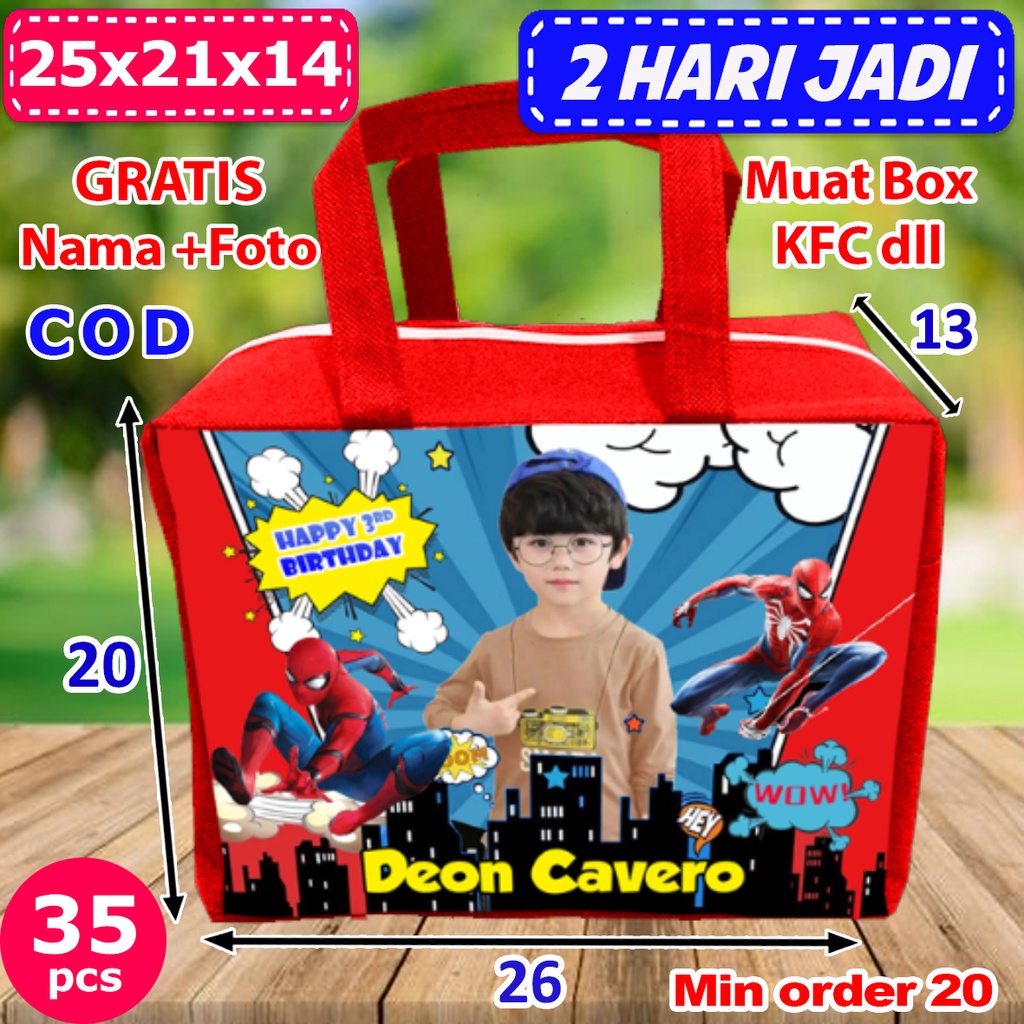 

Tas Ultah Murah Mewah / Tas Ulang Tahun Anak / Tas Ultah Anak Custom / Tas Ultah Custom / Tas Ultah Anak / Tas Ultah Goodie bag / Tas Ultah Anak / Tas Goodiebag Resleting / Bahan Spunbond Murah Bagus