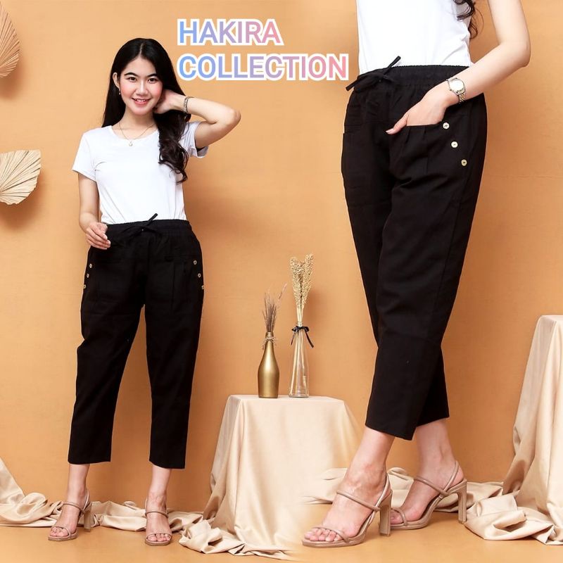 Celana Katun Wanita Stretch 7/9 Gio Baggy Pants//celana wanita korea || celana panjang wanita