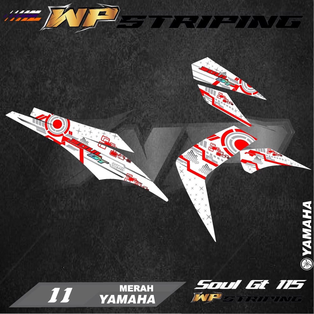 Stiker Striping MIO SOUL GT 115 / Sticker Variasi List Skotlet Motor Yamaha MIO GT SOUL GT 115 / 11