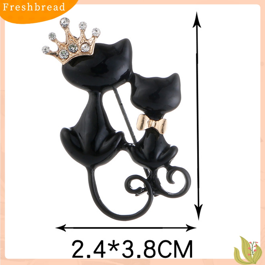 [ TERLARIS]Women Rhinestone Inlaid Cat Crown Brooch Pin Badge Clothes Decor Jewelry Gift