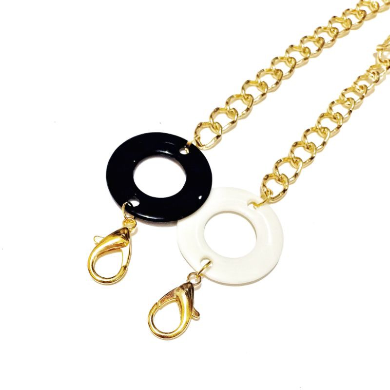 Kalung Gantungan Masker Strap Mask Hanging Big Circle Golden Chain Series